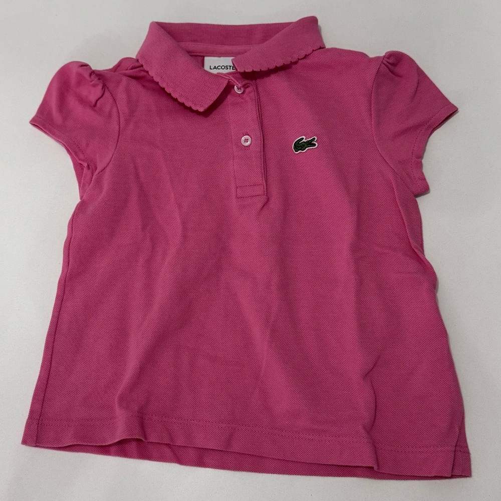 Pink Lacoste shirt toddler 2T